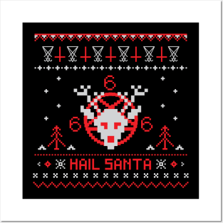 Hail Santa Ugly Sweater Posters and Art